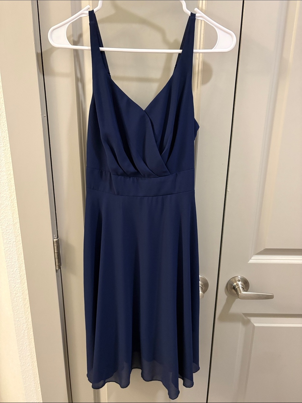 Navy V-Neck Sleeveless A-Line Dress